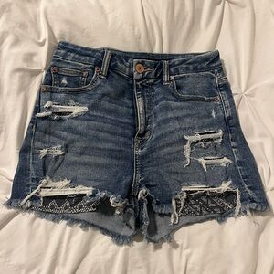 AE high waisted jean shorts